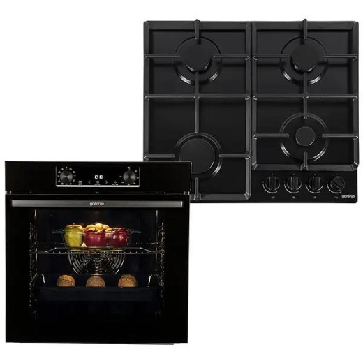 Комплект Gorenje (духовка електрична BO6735E02BK + поверхня газова G641EB), 740147, чорн