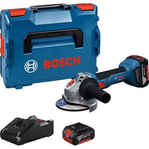 Шліфмашина кутова акумуляторна Bosch GWS 18V-8 125мм 18В 2x5А·год 0-11000об·хв 1.7кг кейс ЗП  GAL 18V-40