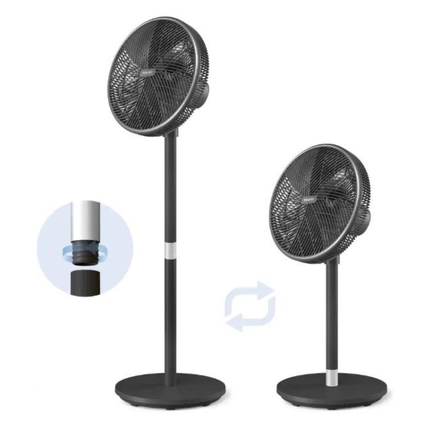 Вентилятор Philips підлоговий Series 3000, 40см, 48Вт, керування через смартфон, регулювання висоти, чорний