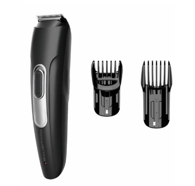 Тример Rowenta Stylis Easy, для бороди і вусів, мережа+акум., насадок-2, сталь, чорний