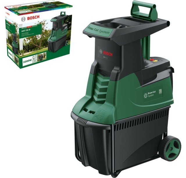 Подрібнювач садовий Bosch AXT22D 2200Вт 40 об/хв 38мм 53 л. 31.3кг ріжуча система Turbine-Cut низькошумний
