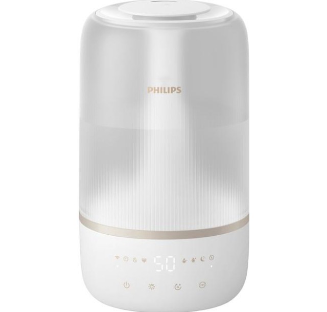 Зволожувач повітря Philips традиційне зволоження Series 1001, 41м2, 3л, 275мл/г, електр. кер-ння, режим сну, нічник, білий