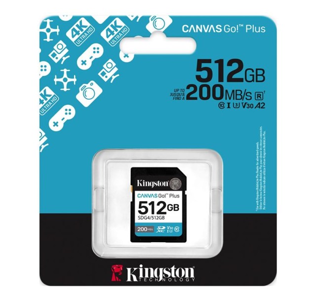 Карта пам'яті Kingston SD  512GB C10 UHS-I U3 V30 R200/W160MB/s