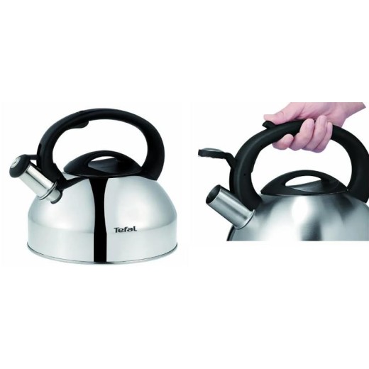 Чайник зі свистком Tefal, 2.5л, нержавіюча сталь, сталевий, чорний