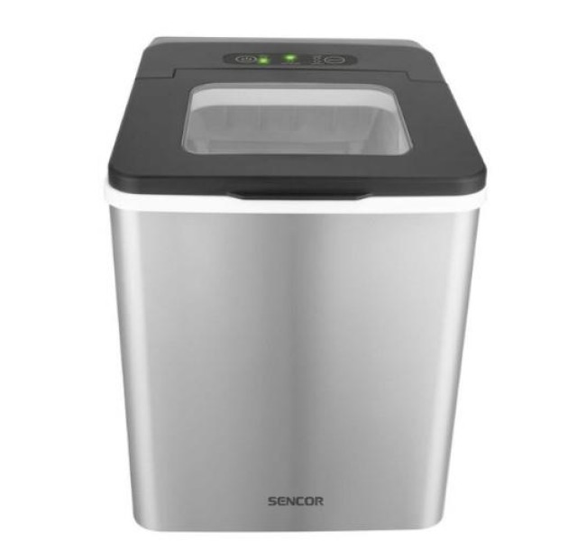 Льодогенератор побутовий Sencor SIM3400SS, 150 Вт, 12 кг/добу, об'єм 1.8л, приготування за 7 хв, 2 розміри льоду, сірий