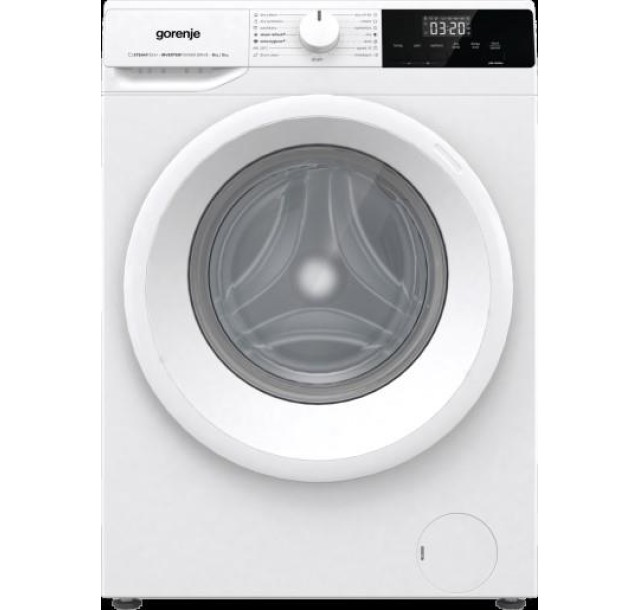 Прально-сушильна машина Gorenje фронтальна, 8(5)кг, 1400, A+, 55см, дисплей, пара, інвертор, білий