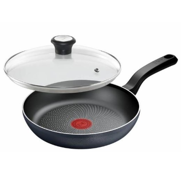 Сковорода з кришкою Tefal So' Light, 26см, алюміній, бакеліт, скло, чорний