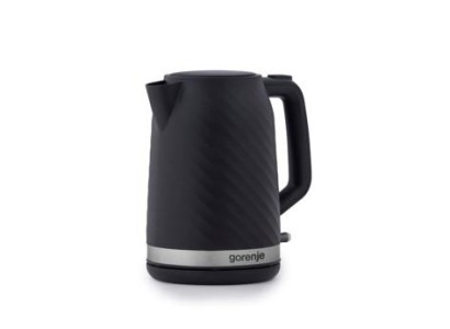 Електрочайник Gorenje 1.7л, Strix контроль, чорний матовий