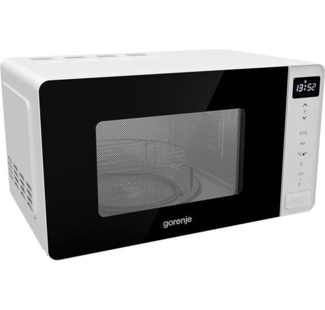 Мікрохвильова піч Gorenje, 20л, електр. управл., 800Вт, гриль, дисплей, білий