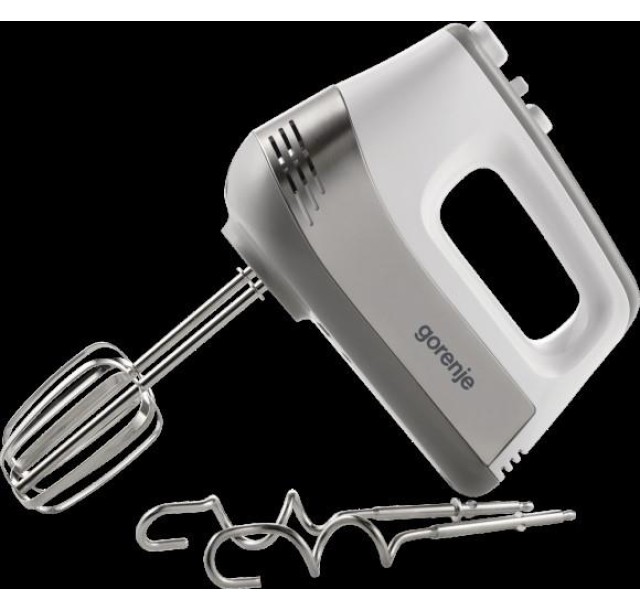 Міксер Gorenje ручний 500Вт, насадки-4 вінчика, турборежим, білий-нерж