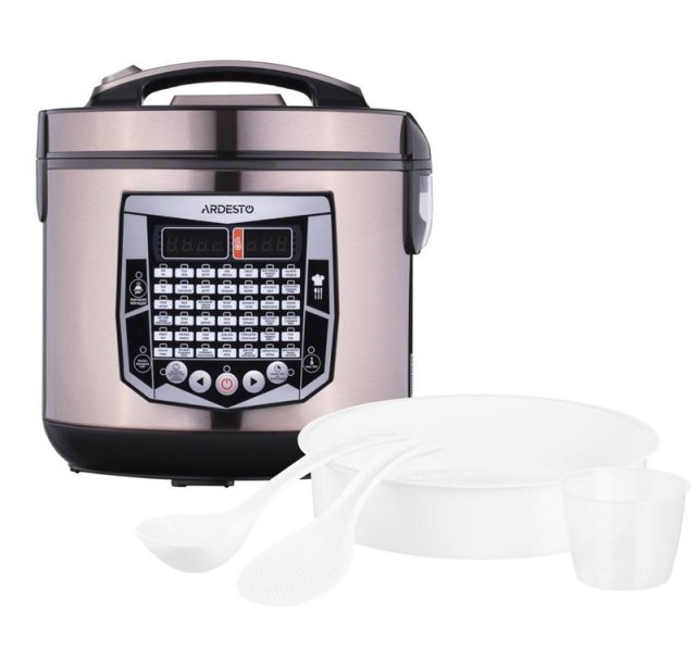 Мультиварка Ardesto, 860Вт, чаша-4л, електронне керув., пластик, шампань