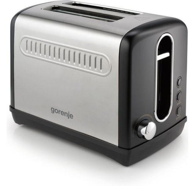 Тостер Gorenje, 950Вт, функц. розморожування, автовідключення, пластик + металл, чорний