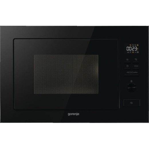 Мікрохвильова піч Gorenje вбудовувана, 25л, електр. управл., 900Вт, гриль, дисплей, чорний