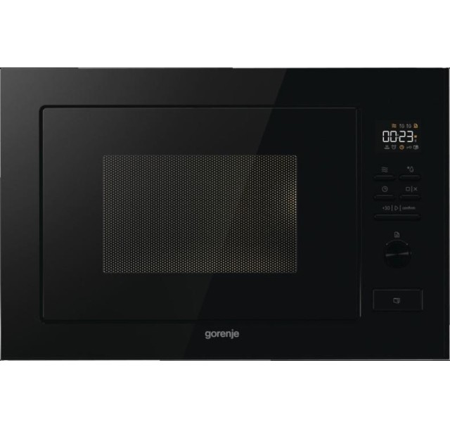 Мікрохвильова піч Gorenje вбудовувана, 25л, електр. управл., 900Вт, гриль, дисплей, чорний