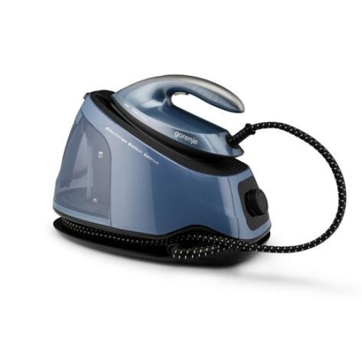 Праска-парогенератор Gorenje, 3000Вт, 1500мл, паровий удар -160гр, дисплей, керам. підошва, синій