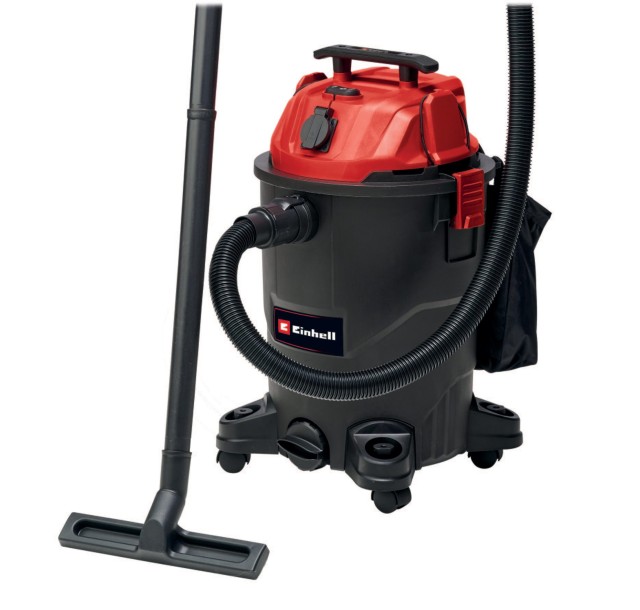 Пилосос професійний Einhell 1930 А, 1500Вт, пластик 30 л, 190 мбар, шланг 2.5 м, кабель 3 м, розетка 2 кВт, 4.7 кг
