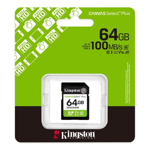 Карта пам'яті Kingston SD   64GB C10 UHS-I V10 R100MB/s