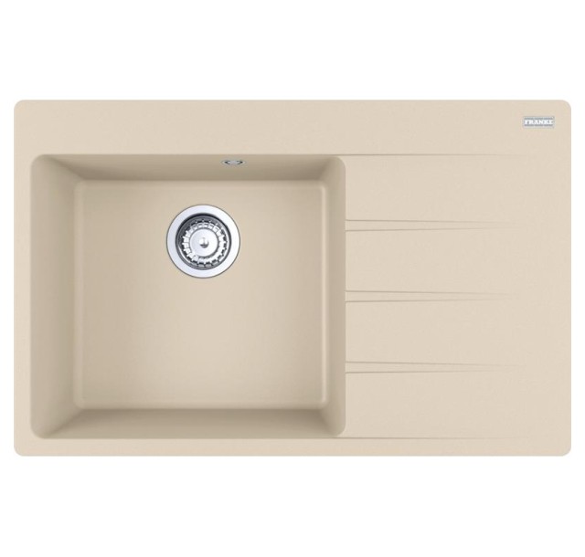 Мийка кухонна Franke Centro, фраграніт, прямокутник, з крилом справа, 780х500х200мм, чаша - 1, врізна, CNG 611-78 TL, бежевий