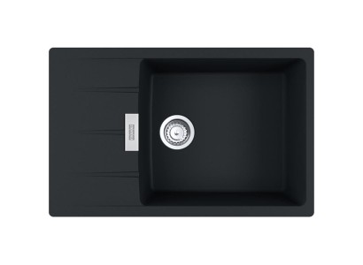 Мийка кухонна Franke Centro, фраграніт, прямокутник, з крилом, 780х500х200мм, чаша - 1, врізна, CNG 611-78 XL, чорний матовий