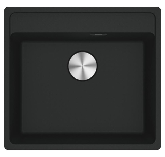 Мийка кухонна Franke Maris, фраграніт, прямокутник, без крила, 560х510х200мм, чаша - 1, врізна, MRG 610-52 TL, чорний матовий