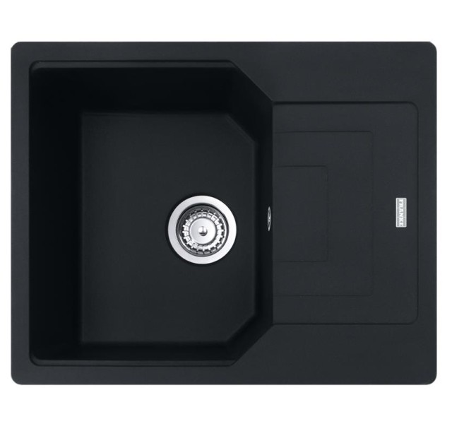 Мийка кухонна Franke Urban, фраграніт, прямокутник, з крилом, 620х500х220мм, чаша - 1, врізна, оборотна, UBG 611-62, чорний матовий