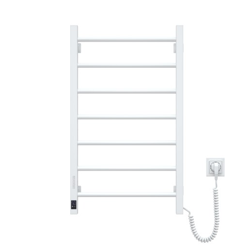 Рушникосушка Ardesto електрична  SMART, 480x800мм, таймер-регулятор, сталь, праве підключення, білий