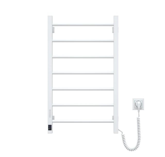 Рушникосушка Ardesto електрична  SMART, 480x800мм, таймер-регулятор, сталь, праве підключення, білий