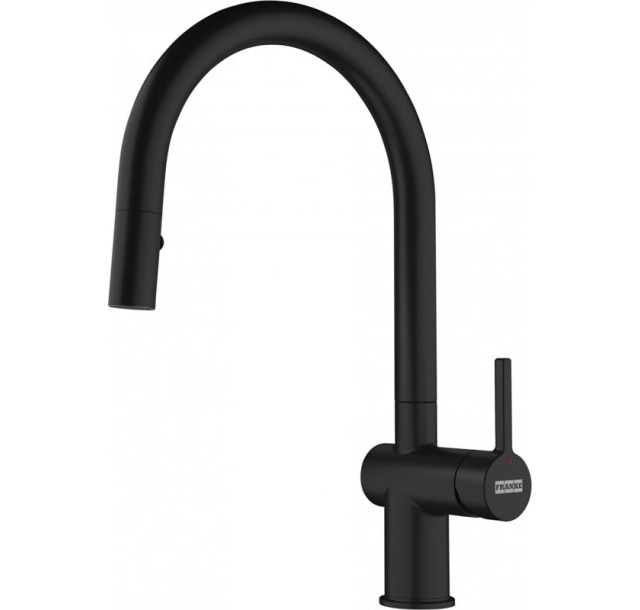 Змішувач для кухні Franke Active J, довж.виливу - 227мм, поворотний, 1+1фільтр+душ, чорний матовий