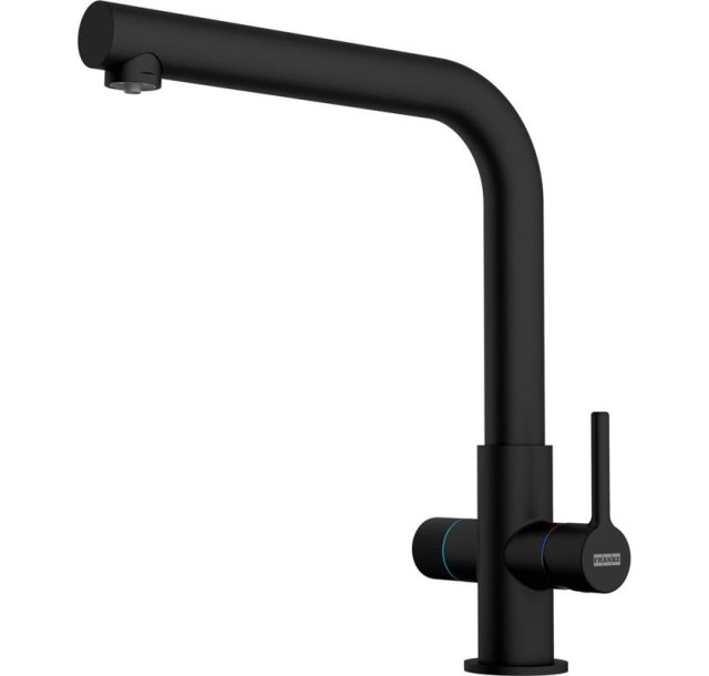 Змішувач для кухні Franke Lina L Clear Water 2.0, довж.виливу - 254 мм, поворотний, 1 важіль , чорний матовий