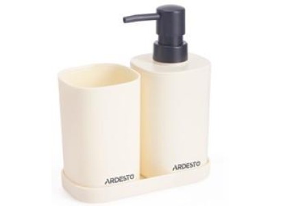Набір для ванної кімнати Ardesto Vigor 380мл, 3 предмети, поліпропілен, бежевий