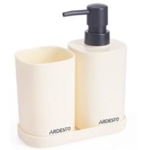 Набір для ванної кімнати Ardesto Vigor 380мл, 3 предмети, поліпропілен, бежевий