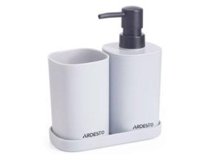 Набір для ванної кімнати Ardesto Vigor 380мл, 3 предмети, поліпропілен, сірий
