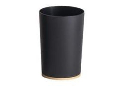 Склянка для зубних щіток Ardesto Minimalism 7.8x11.3см, поліпропілен, бамбук, чорний