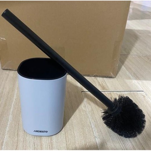 Набір щітка для унітазу з підставкою Ardesto Vigor 9.9x15/39см, поліпропілен, нержавіюча сталь, сірий