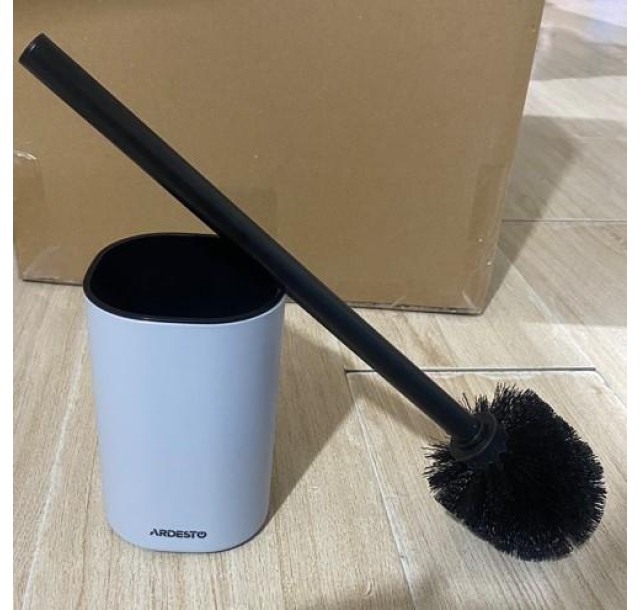 Набір щітка для унітазу з підставкою Ardesto Vigor 9.9x15/39см, поліпропілен, нержавіюча сталь, сірий