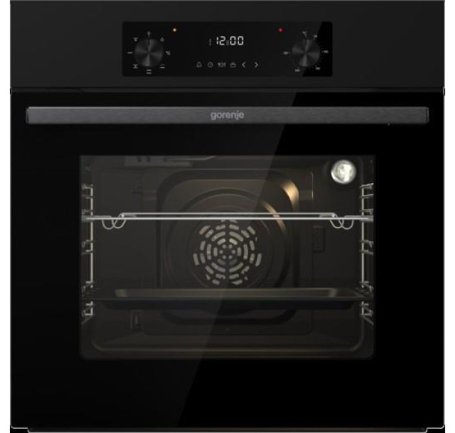 Духова шафа Gorenje електрична, 61л, A+, дисплей, конвекція, чорний