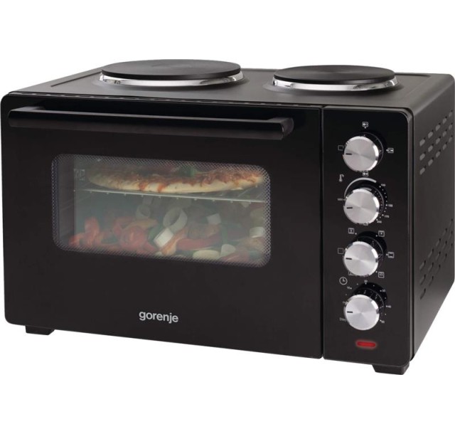 Міні піч Gorenje, 30л, 52x32х40.5см, 2 електричні конф., чорний
