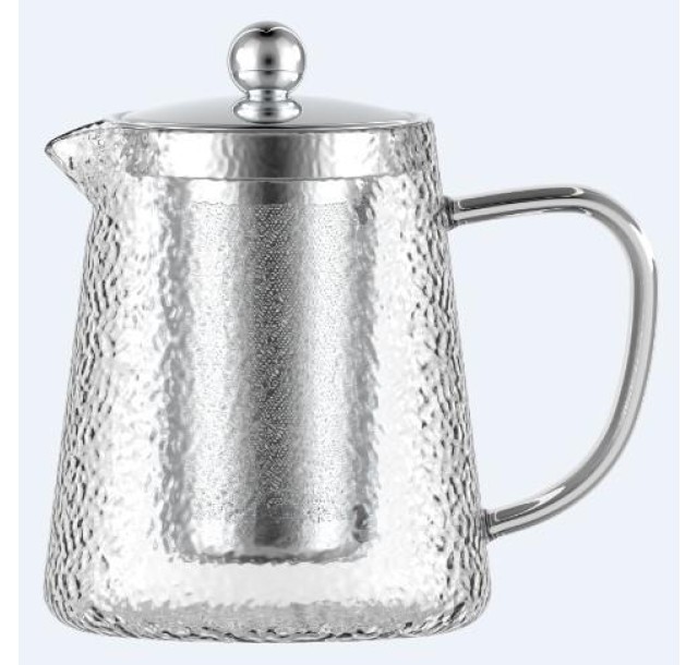 Заварник Ardesto Gemini 950мл, боросилікатне скло, нержавіюча сталь, прозорий