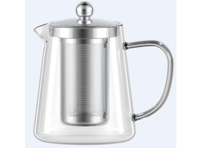 Заварник Ardesto Gemini Milano 950мл, боросилікатне скло, нержавіюча сталь, прозорий