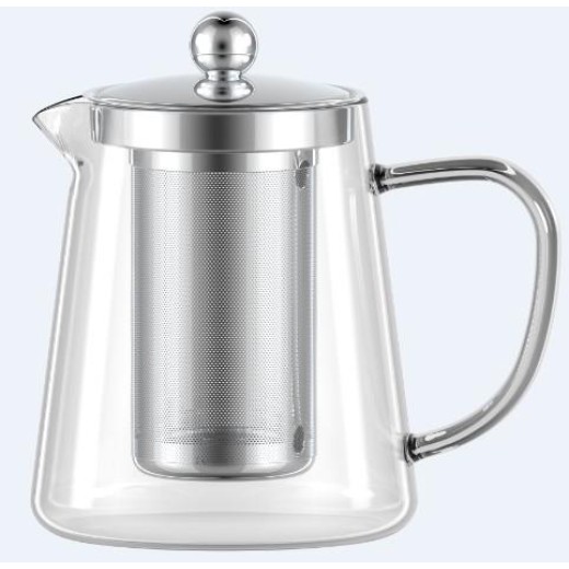 Заварник Ardesto Gemini Milano 950мл, боросилікатне скло, нержавіюча сталь, прозорий