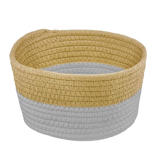 Кошик плетений для зберігання Ardesto Vigor 3.5л, бавовняний шпагат, коричневий, сірий