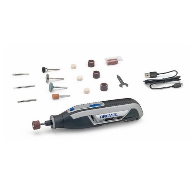 Шліфмашина шліфувально-гравірувальна акумуляторна Dremel 7760-15 3.6В 1х2А·год 8000-25000об/хв 15 насадок 195см ЗП USB 0.27кг