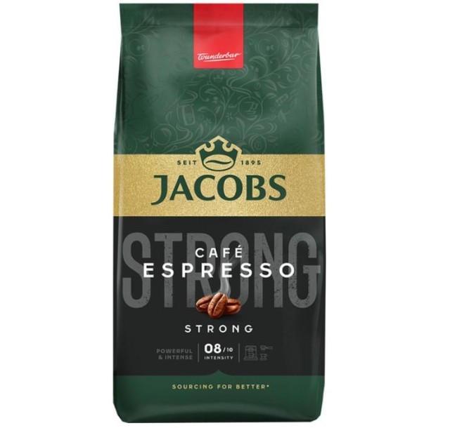 Кава Jacobs  зерна, 1000г, Espresso, купаж арабіка/робуста