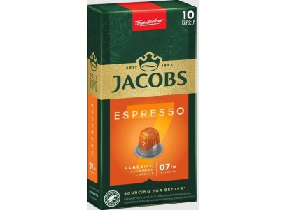 Кава Jacobs  капсули, Espresso Classico, купаж арабіка/робуста, 10шт, Nespresso