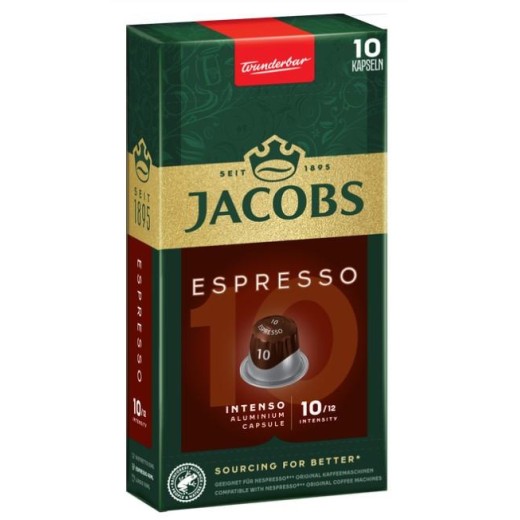 Кава Jacobs  капсули, Espresso Intenso, купаж арабіка/робуста, 10шт, Nespresso