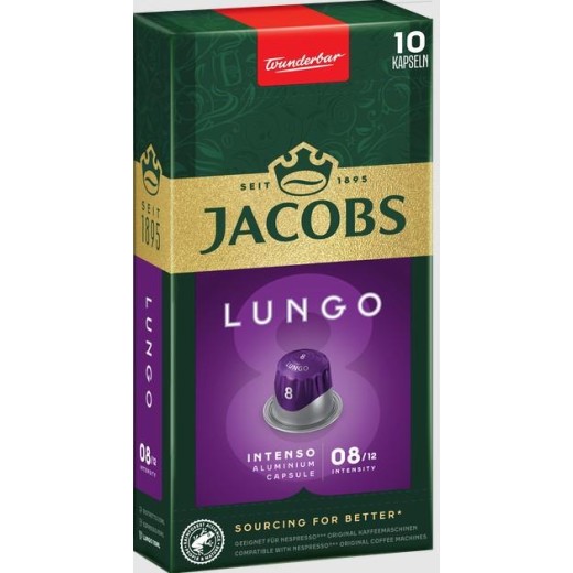 Кава Jacobs  капсули, Lungo Intenso, купаж арабіка/робуста, 10шт, Nespresso