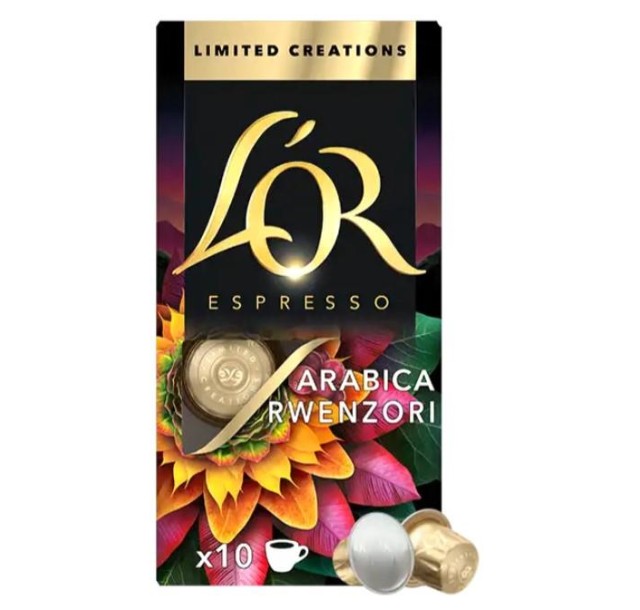 Кава L`OR капсули, Espresso Arabica Rwenzori Uganda Limited Creations, арабіка, 10шт, Nespresso