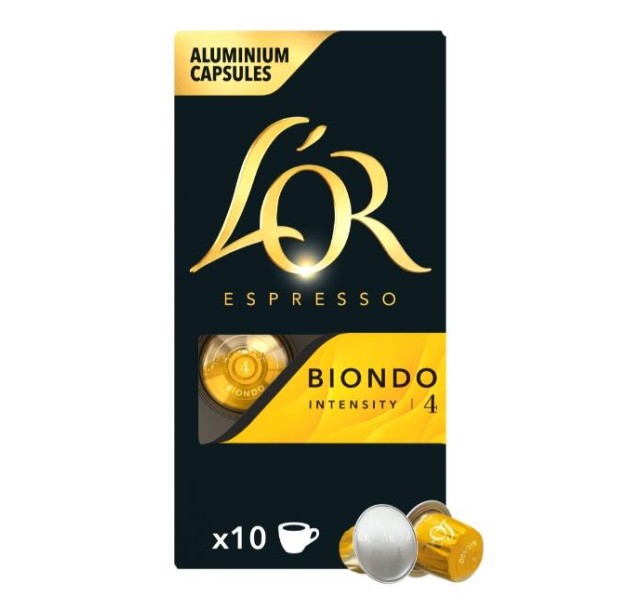 Кава L`OR капсули, Espresso Biondo, арабіка, 10шт, Nespresso