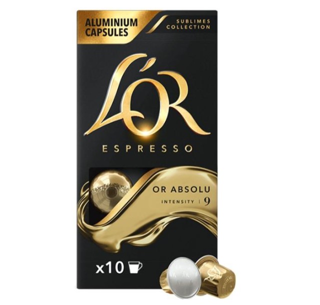 Кава L`OR капсули, Espresso Or Absolu, арабіка, 10шт, Nespresso