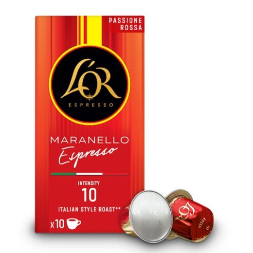Кава L`OR капсули, Passione Rossa Maranello Espresso, арабіка, 10шт, Nespresso